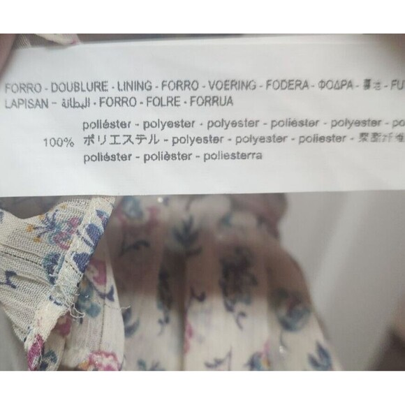 Zara Floral Ruched Floral Metallic Detail Strapless mini dress NWT Size Medium - Picture 6 of 6